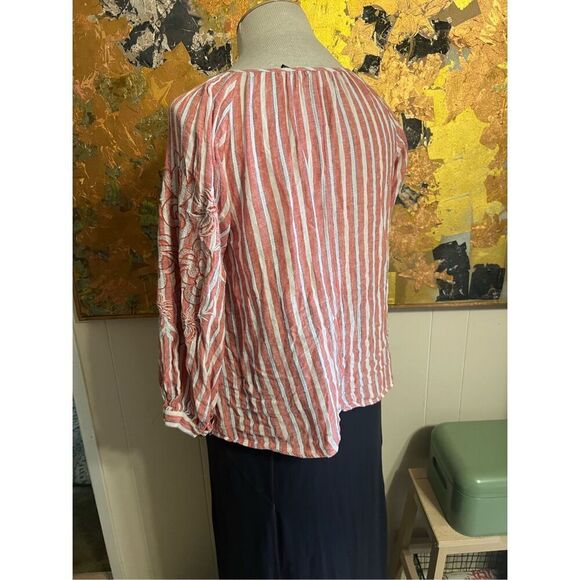 Anthropologie Akemi + Kin Audria Linen Peasant Top M - Picture 7 of 9